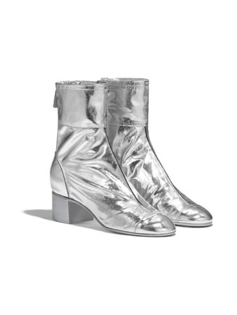 Silver metallic boots