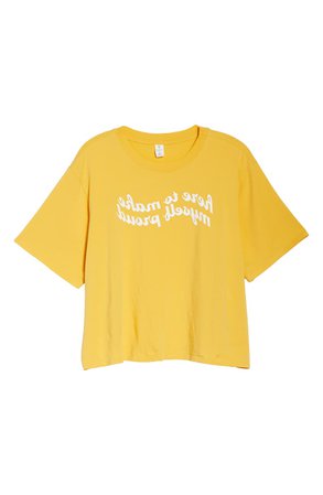 BP. x Claudia Sulewski Relaxed Graphic Tee (Plus Size) yellow