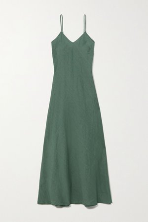 Green Charlene linen maxi dress | Miguelina | NET-A-PORTER