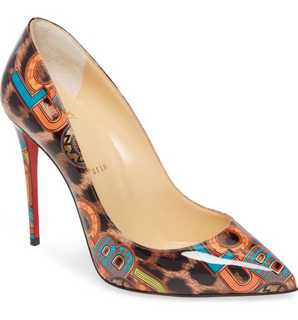 Christian Louboutin Pigalle Follies Logo Leopard Print Pointed Toe Pump (Women) (Nordstrom Exclusive) | Nordstrom