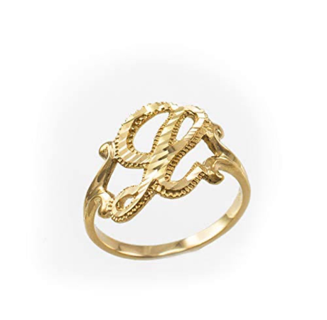 Initial 18k Gold Plated  Ring