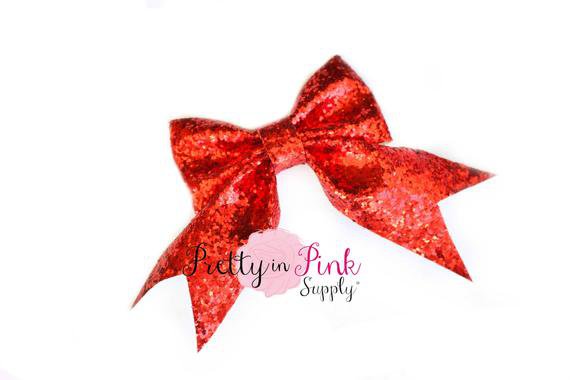 Red Cheer Glitter Bows...You Choose Quantity...Hair | Etsy
