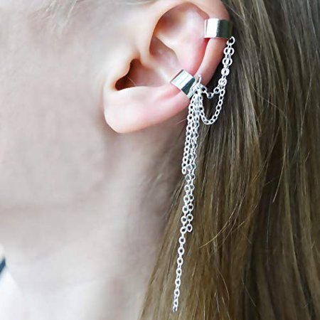 silver chain earring