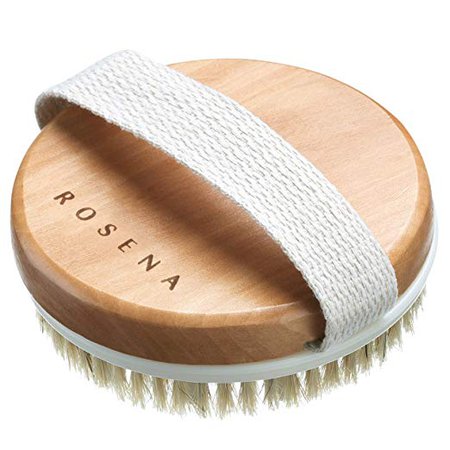 Amazon.com : Dry Brushing Body Brush - Best for Exfoliating Dry Skin, Lymphatic Drainage and Cellulite Treatment - Organic Spa Exfoliation and Massage Scrub Brush with Natural Boar Bristles : Beauty
