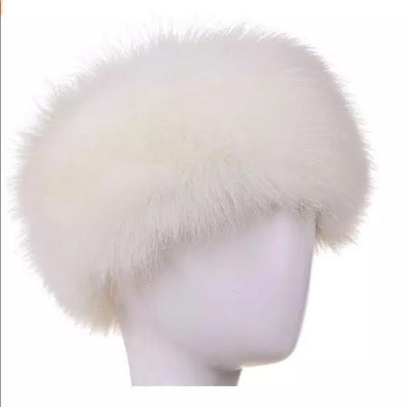 fuzzy white headband