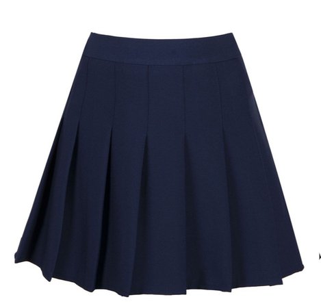 navy pleated mini skirt