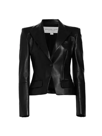 Shop Michael Kors Collection Single-Button Leather Jacket | Saks Fifth Avenue