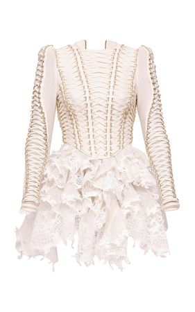 Coaster Corset Laced Linen And Silk Mini Dress By Zimmermann | Moda Operandi