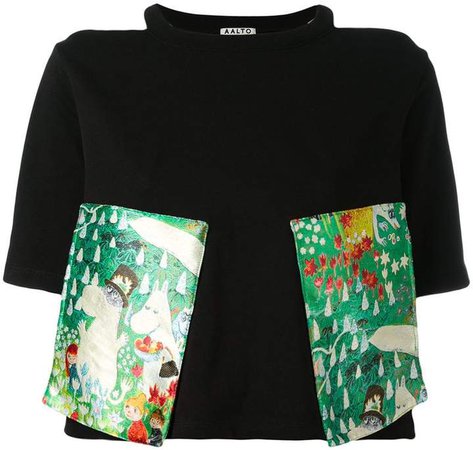 cut-out shoulders cropped T-shirt
