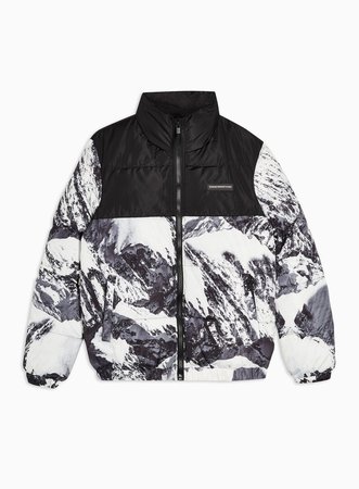 black and white puffer jacket