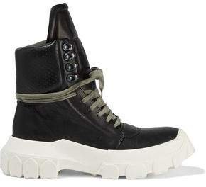 Hiking Perforated Leather Ankle Boots
