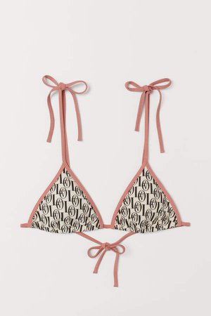 Padded Triangle Bikini Top - Beige