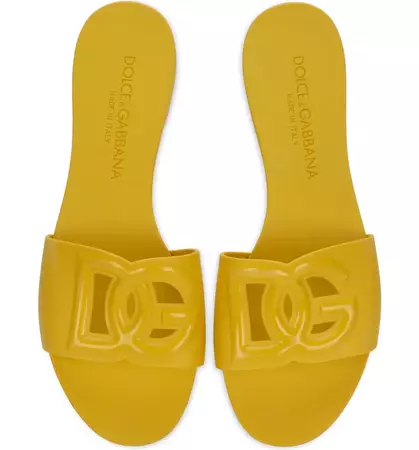 Dolce&Gabbana Bianca Interlock Slide Sandal (Women) | Nordstrom