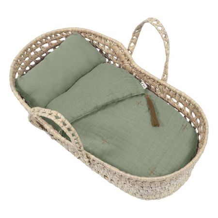 Moses Basket, Mattress and Doll Quilt Sage Green S049 Numero 74 Toys and Hobbies Children