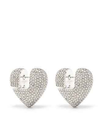 AMBUSH crystal-embellished Heart Earrings - Farfetch
