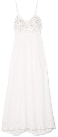 Kena Crocheted Cotton Maxi Dress - White