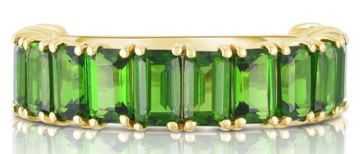gold Emerald ring band