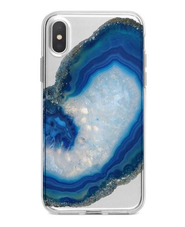 Blue Agate Slice iPhoneX Crystal