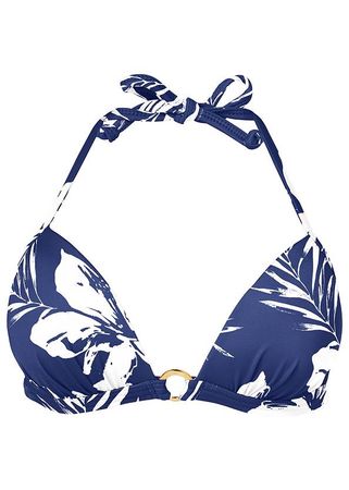 Enhancer Push-Up Triangle Top Bikini - Navy Blue Hibiscus | VENUS