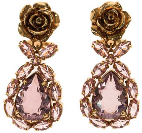 prada rose crystal earrings