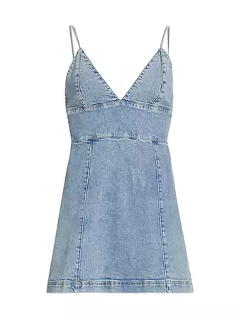 Shop Alice + Olivia Carli Sleeveless Denim Minidress | Saks Fifth Avenue
