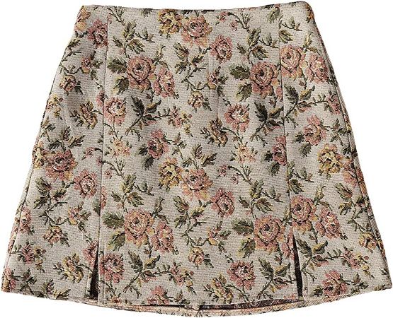 Amazon.com: Floerns Women's Boho Floral Jacquard High Waist Split Hem Short Mini Skirt Khaki L : Clothing, Shoes & Jewelry