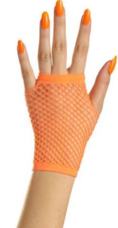 oranje visnet handschoen