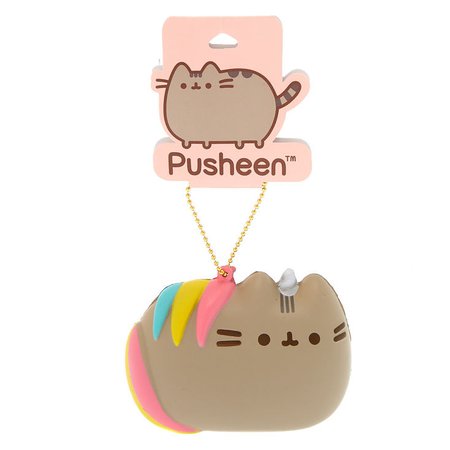 Pusheen™ Unicorn Squish Keychain Toy - Gray | Claire's US