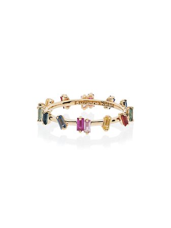Shop Suzanne Kalan 18K Rainbow Diamond Barb Band ring with Express Delivery - FARFETCH