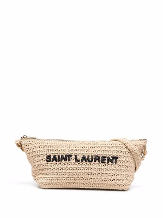 Saint Laurent Woven Raffia Shoulder Bag - Farfetch