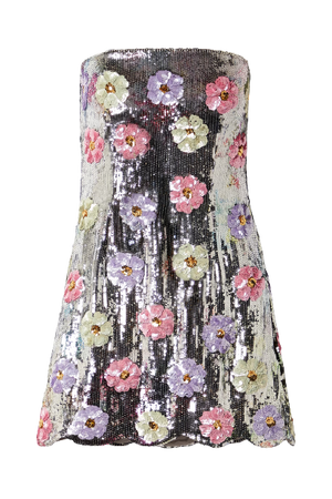 BRANDON MAXWELL - The Esme strapless sequined crepe mini dress