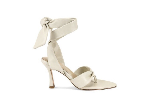 cream leather strappy heel