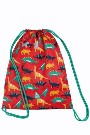 Buy Frugi Red Dinosaurs Recycled Drawstring Swimming Bag from the Next UK online shop
