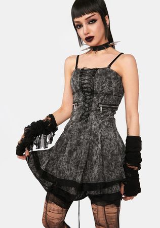 Punk Dye Black Grey Rock Dress – Dolls Kill