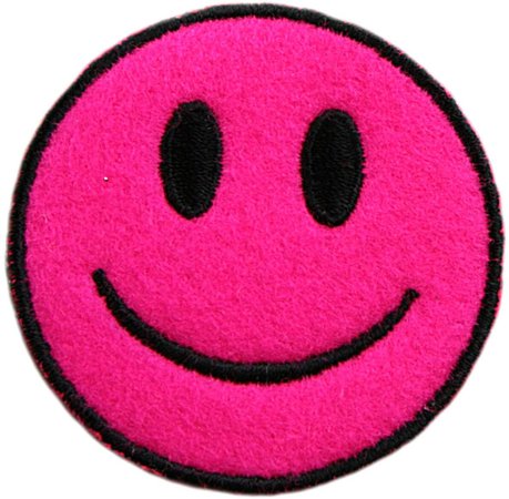 pink smiley face patch