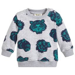 Kenzo Kids - Boys Grey Cotton Sweatshirt | Childrensalon