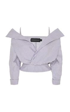 Brandon Maxwell striped off the shoulder blouse