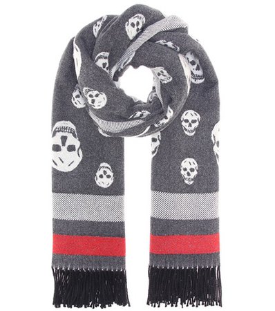 Skull wool and cashmere scarf