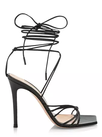 Shop Gianvito Rossi Ankle-Wrap Leather Stilleto Sandals | Saks Fifth Avenue