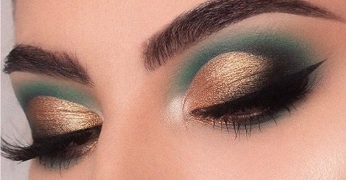 Green & Gold Eye Makeup