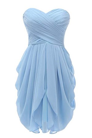 Kiss Dress Women's Bridesmaid Dresses Short Strapless Sweetheart Chiffon Prom Gowns at Amazon Women’s Clothing store: