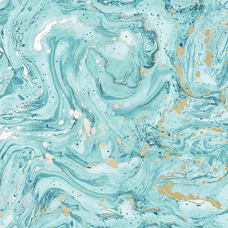 Minerals Azurite Marble Wallpaper Teal/Gold Holden 90120 - - Amazon.com