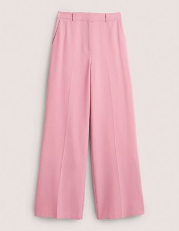 Wool Wide Leg Trousers - Cherry Blossom | Boden US