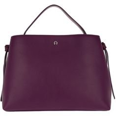 (38) Pinterest - Aigner Handle Bag - Carla Leather Tote Plum - in purple - Handle Bag... ($650) ❤ liked on Polyvore featuring bags, hand | my favorite poly sets