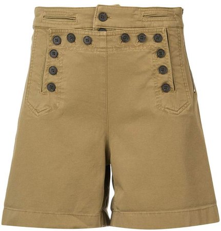 high waisted button shorts