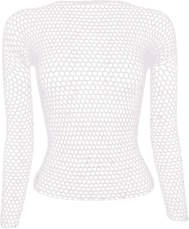 white fishnet top