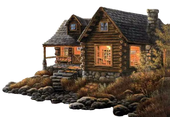 autumn log cabin