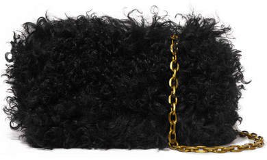 Corallina Shearling Shoulder Bag - Black