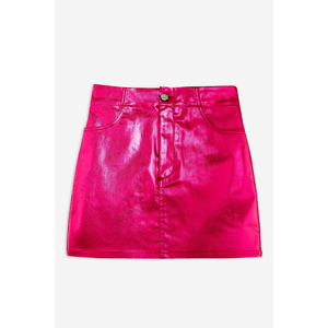 hot pink metallic mini skirt