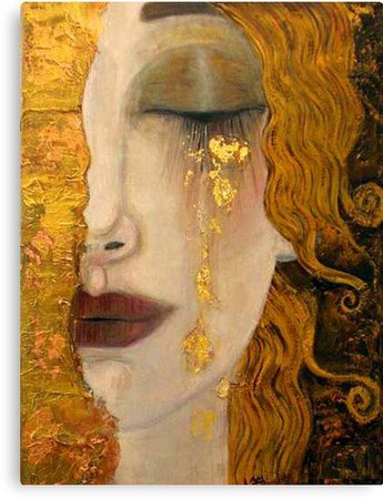 gustav klimt woman painting gold